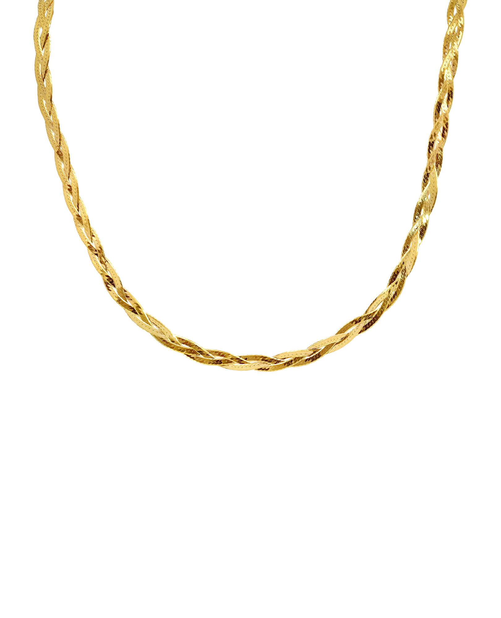 Braided Herringbone Necklace Real 10kt yellow gold top Necklace