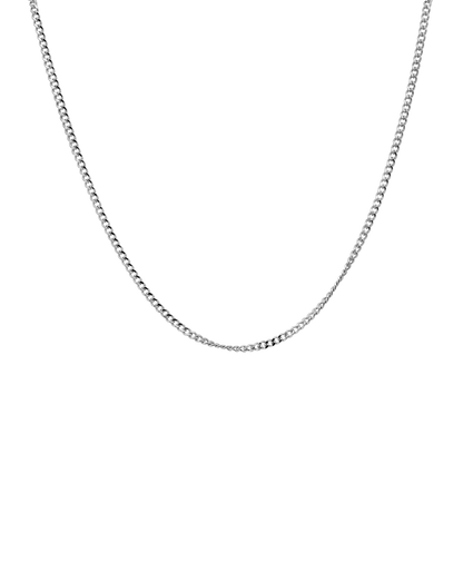 18" Curb chain | 10kt White Gold