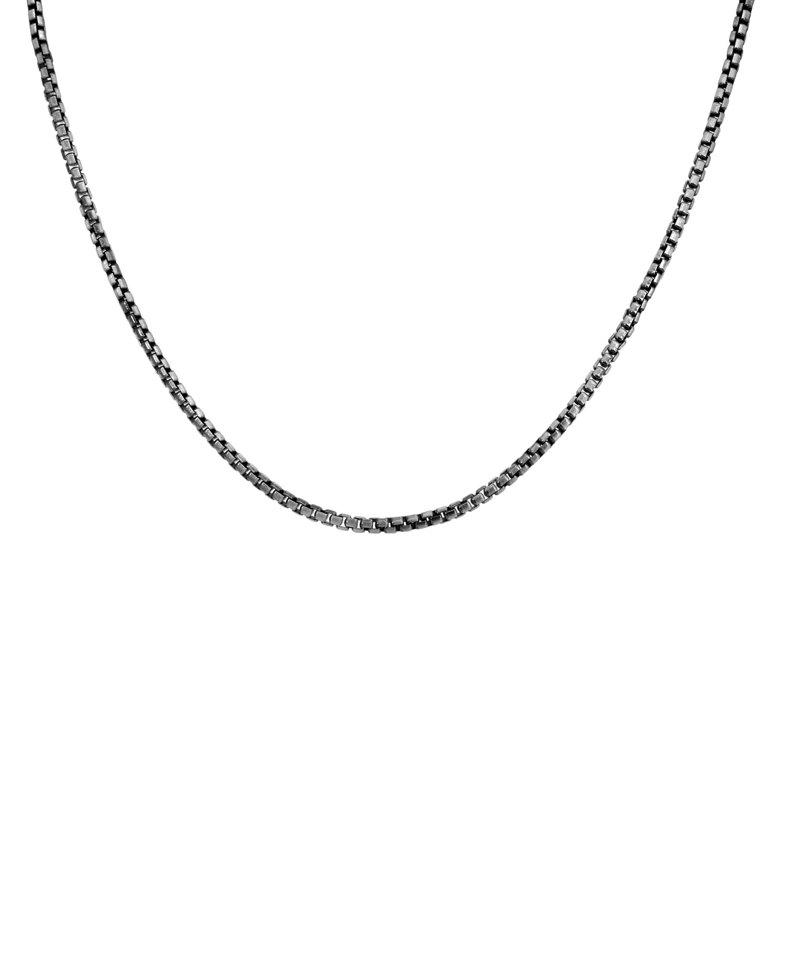 20" Brushed Gunmetal Box Chain | Silver