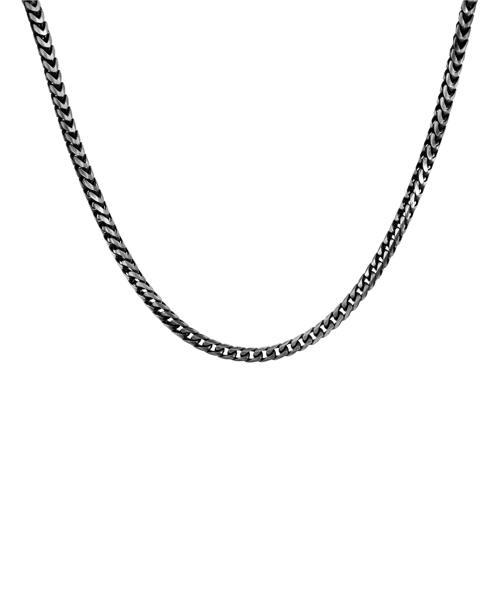 22" Brushed Gunmetal Franco Chain | Silver