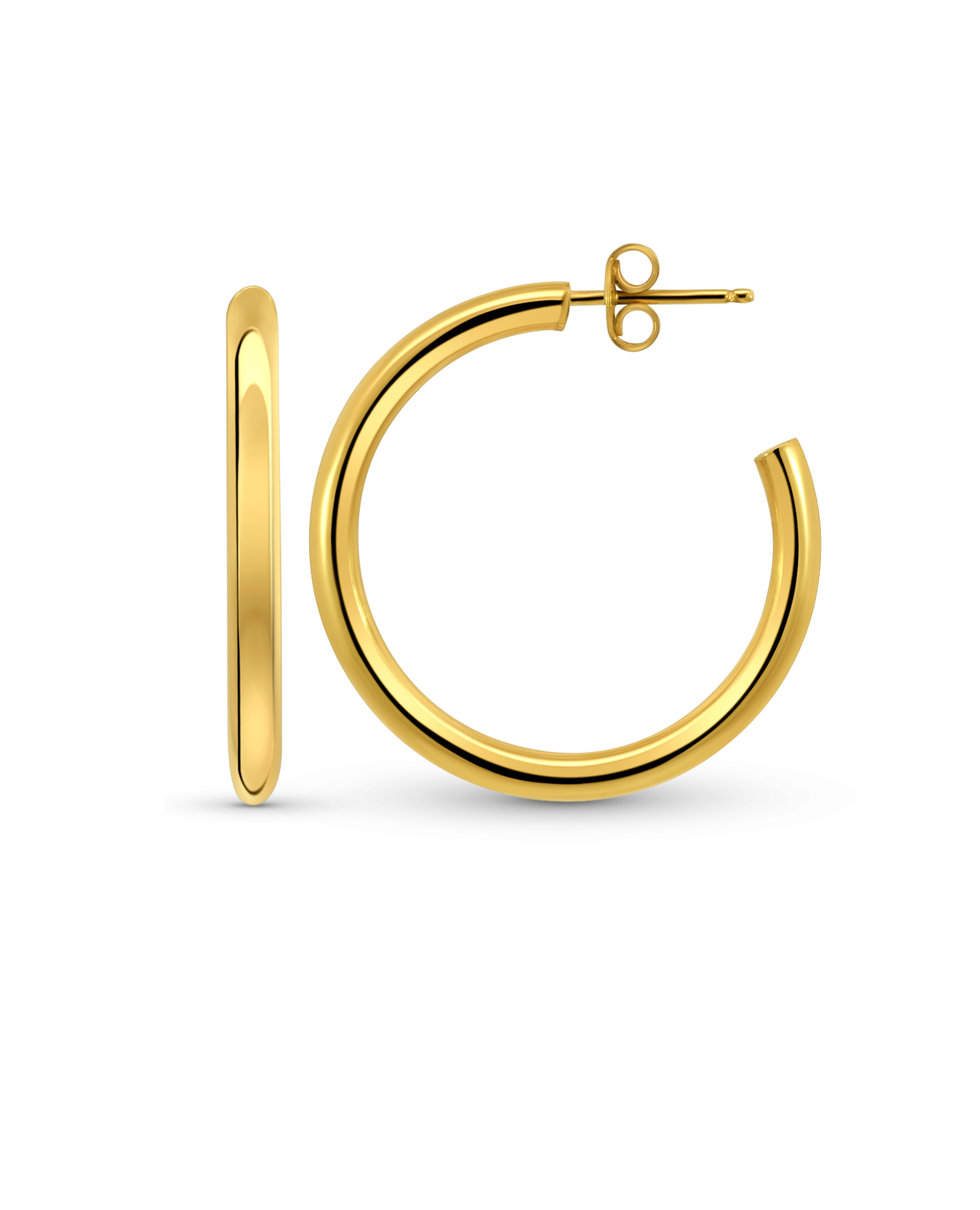 31MM Open Hoop Earrings | 10kt Yellow Gold