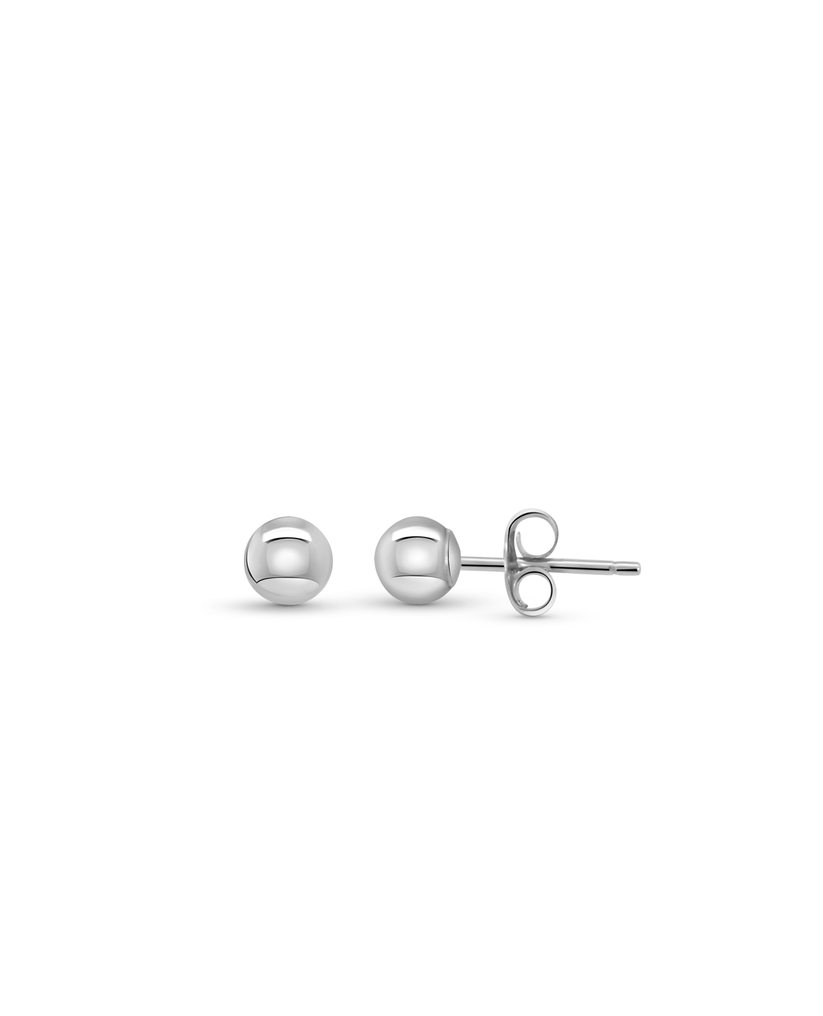 4MM Orb Stud Earrings | 14kt White Gold