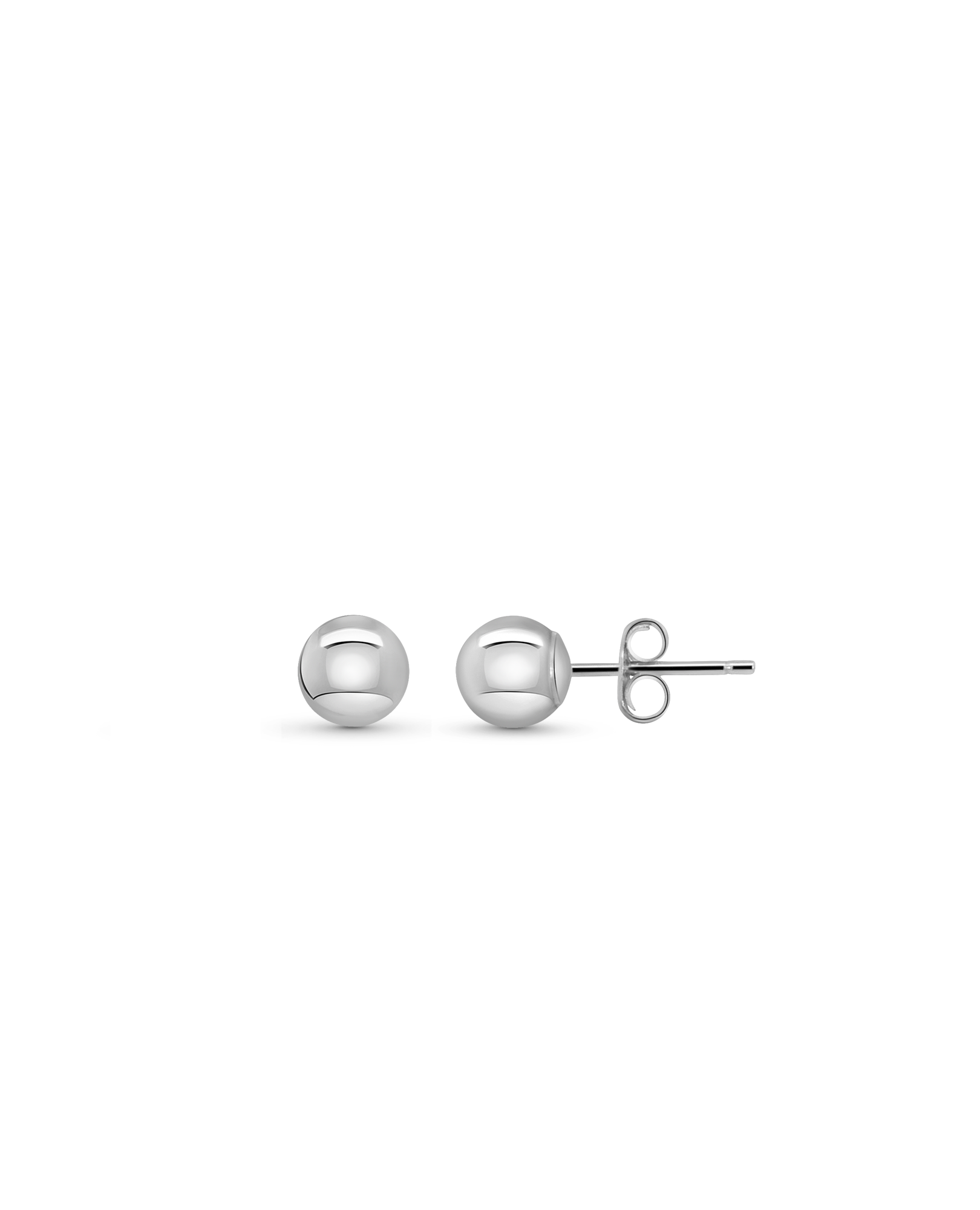 5MM Orb Stud Earrings | 14kt White Gold