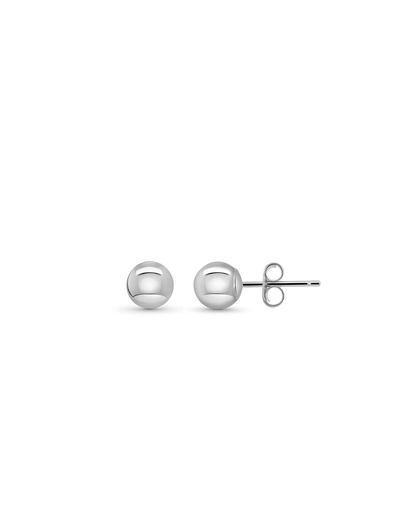 5MM Orb Stud Earrings | 14kt White Gold