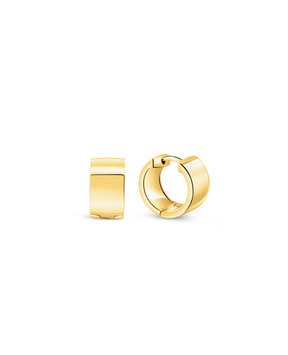 8.5MM Cigar Hoop Earrings | Silver Vermeil