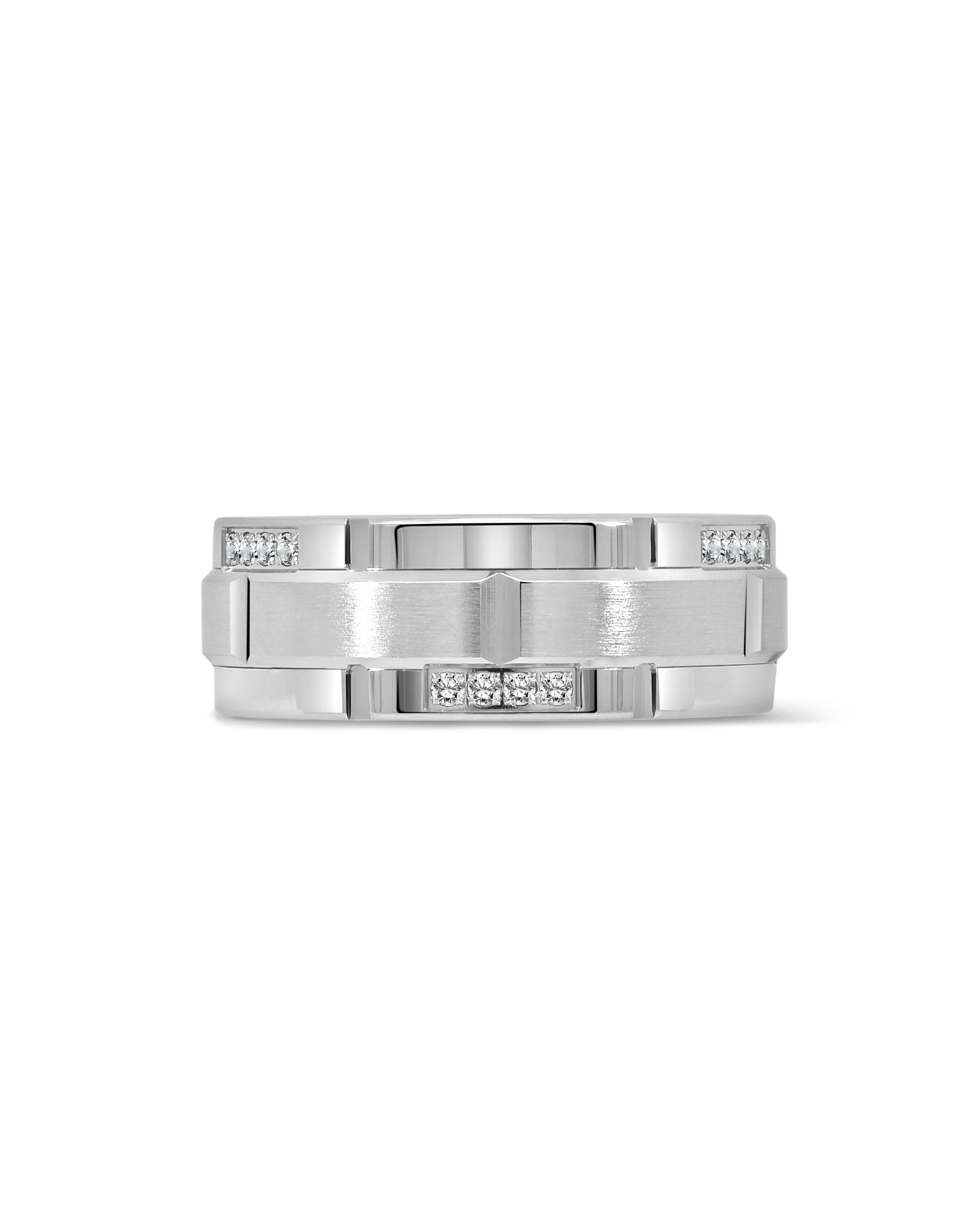 8MM Wedding band .24 Carat TW Diamond | 14kt White Gold