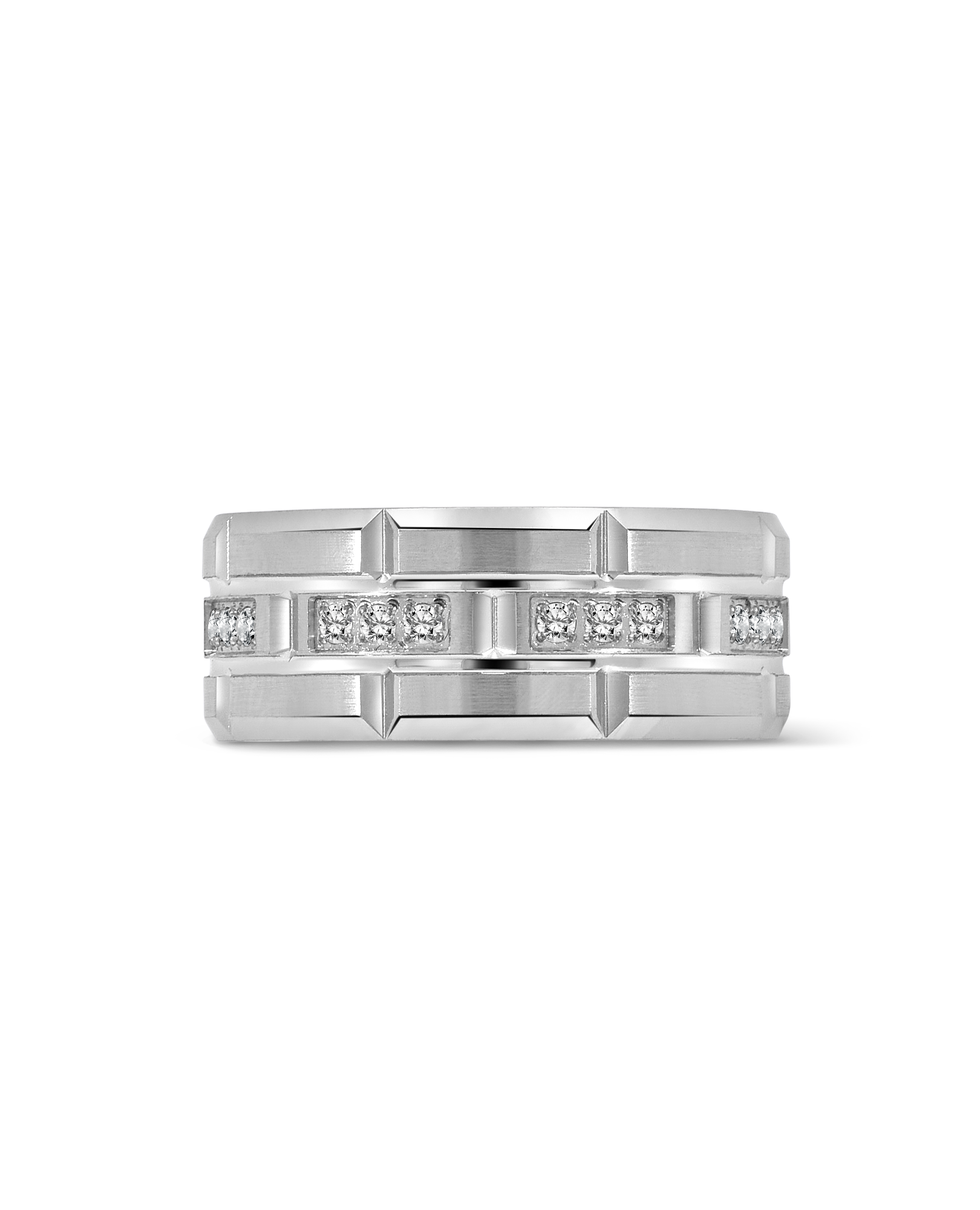 9MM Wedding band .27 Carat TW Diamond | 14kt White Gold