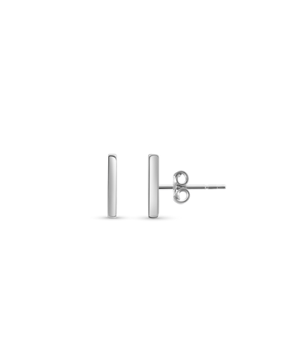 Bar Stud Earrings | 10kt White Gold