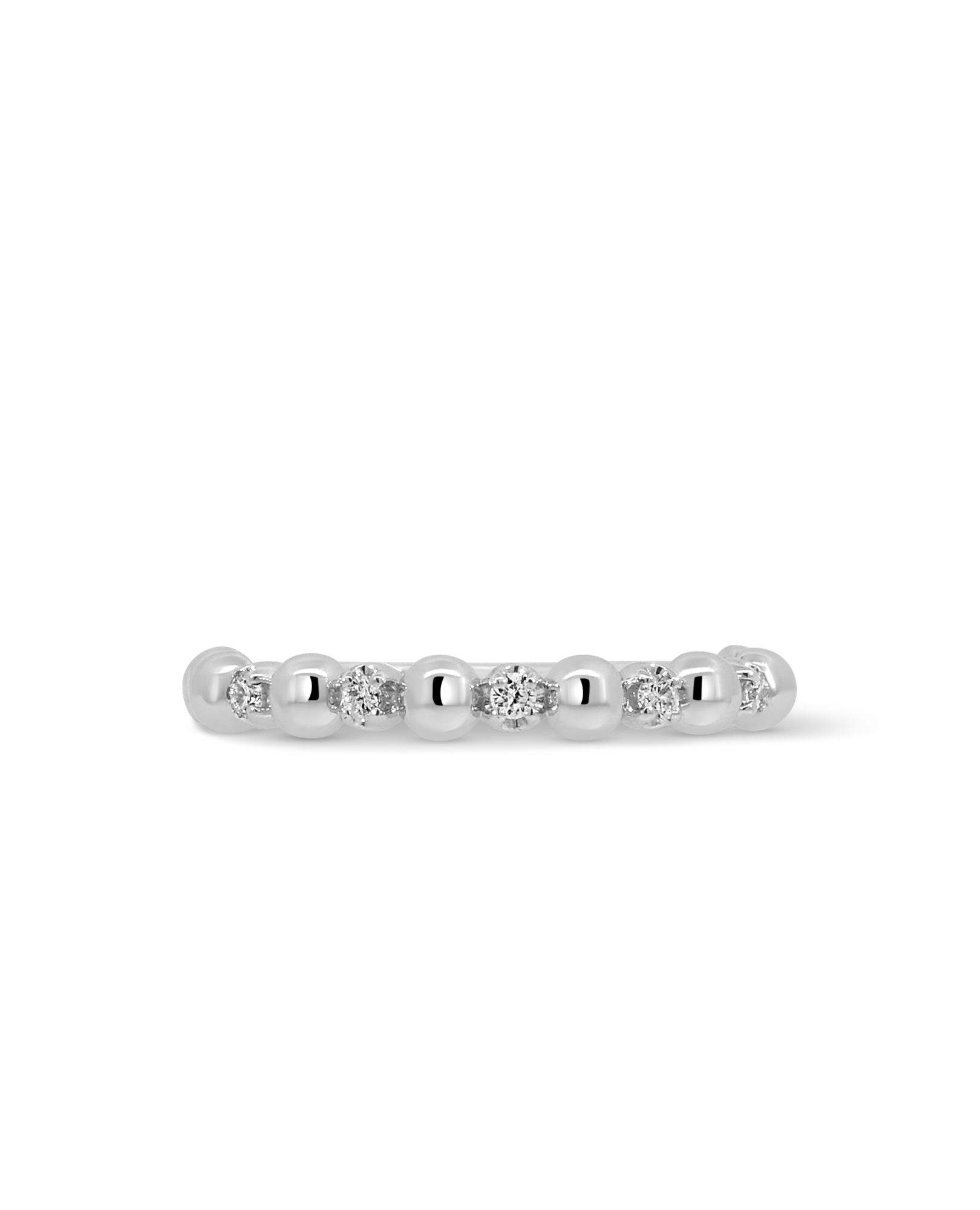 Beaded Ring .11 Carat TW Diamond | 10kt White Gold