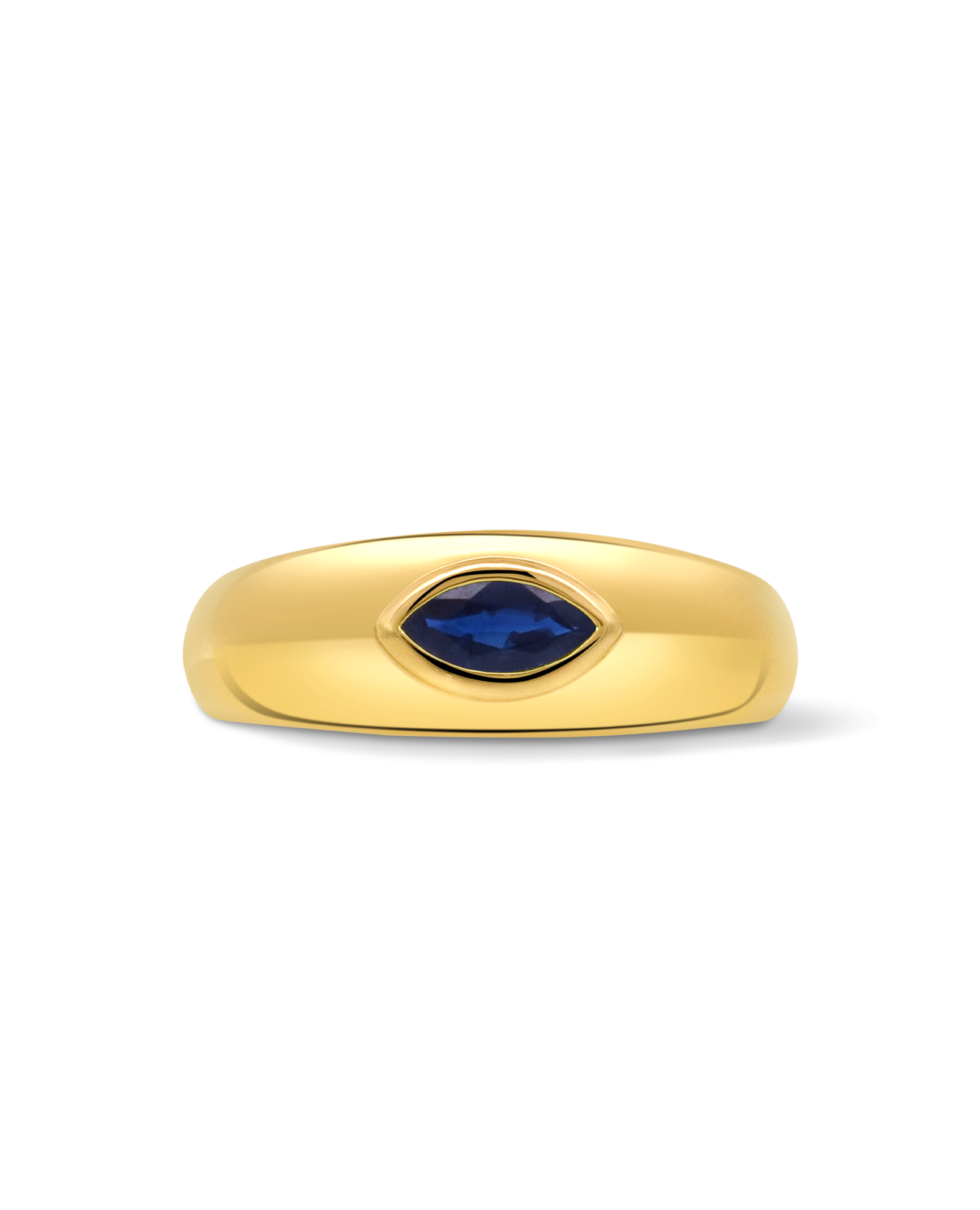 Bezel Blue Sapphire Ring | 10kt Yellow Gold