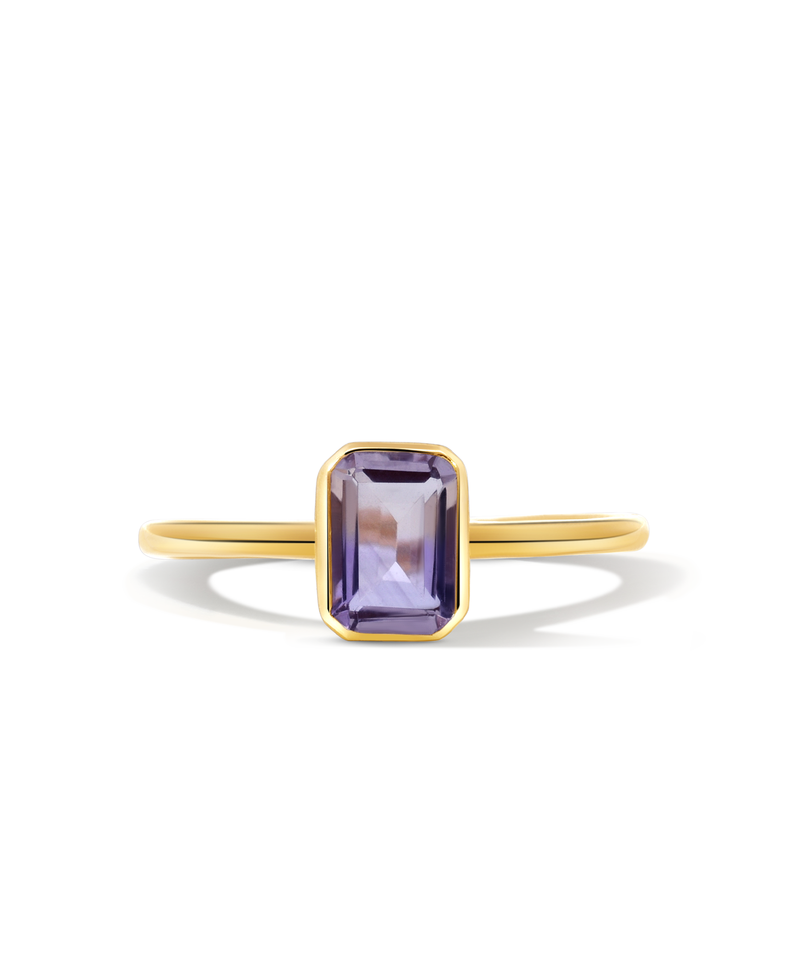 Bezel Solitaire Ring Ametrine | 14kt Yellow Gold