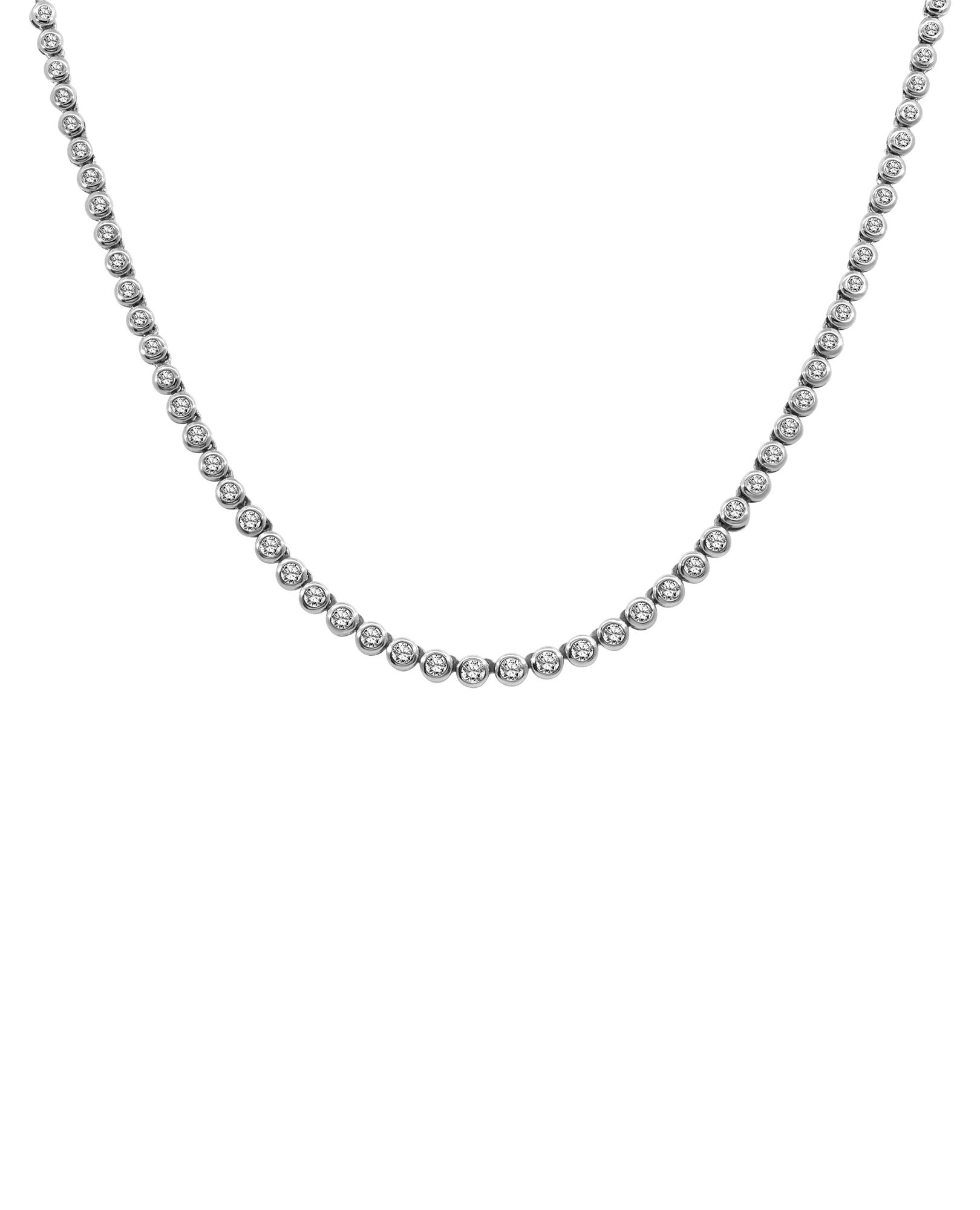 Bezel Tennis Necklace 1.00 Carat TW Diamond | 14kt White Gold