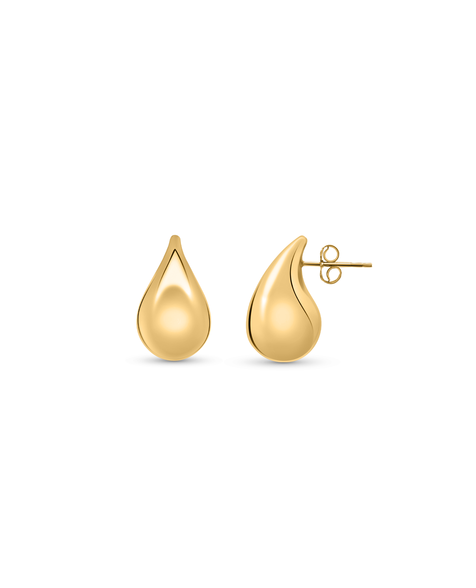 Bold Dewdrop Stud Earrings | 10kt Yellow Gold