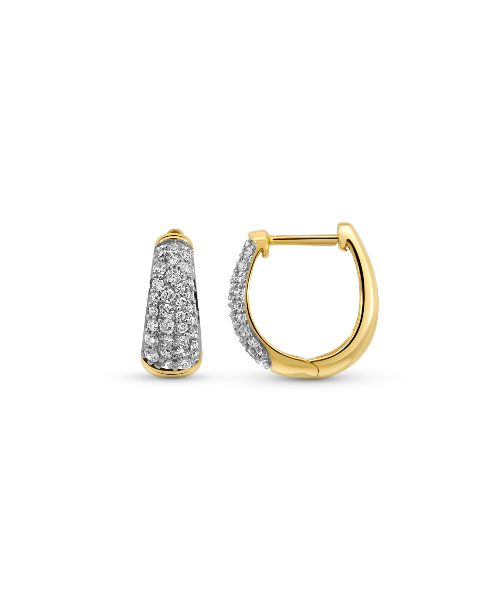 Bold Pave Earrings .50 Carat TW Diamonds | 14kt Yellow Gold