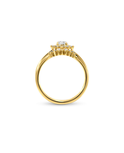 Bridal Set .70 Carat TW Oval Diamond | 14kt Yellow Gold