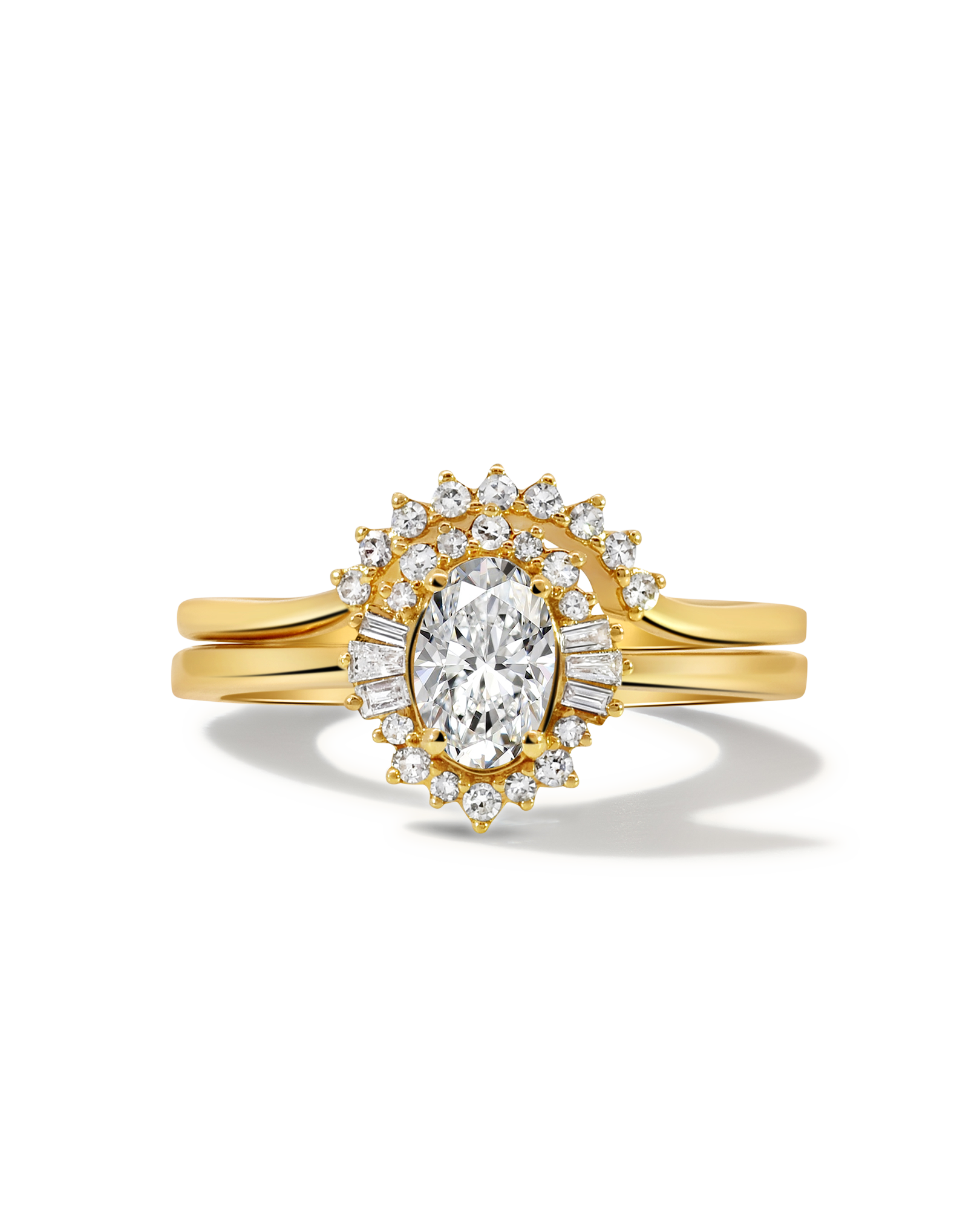 Bridal Set .70 Carat TW Oval Diamond | 14kt Yellow Gold