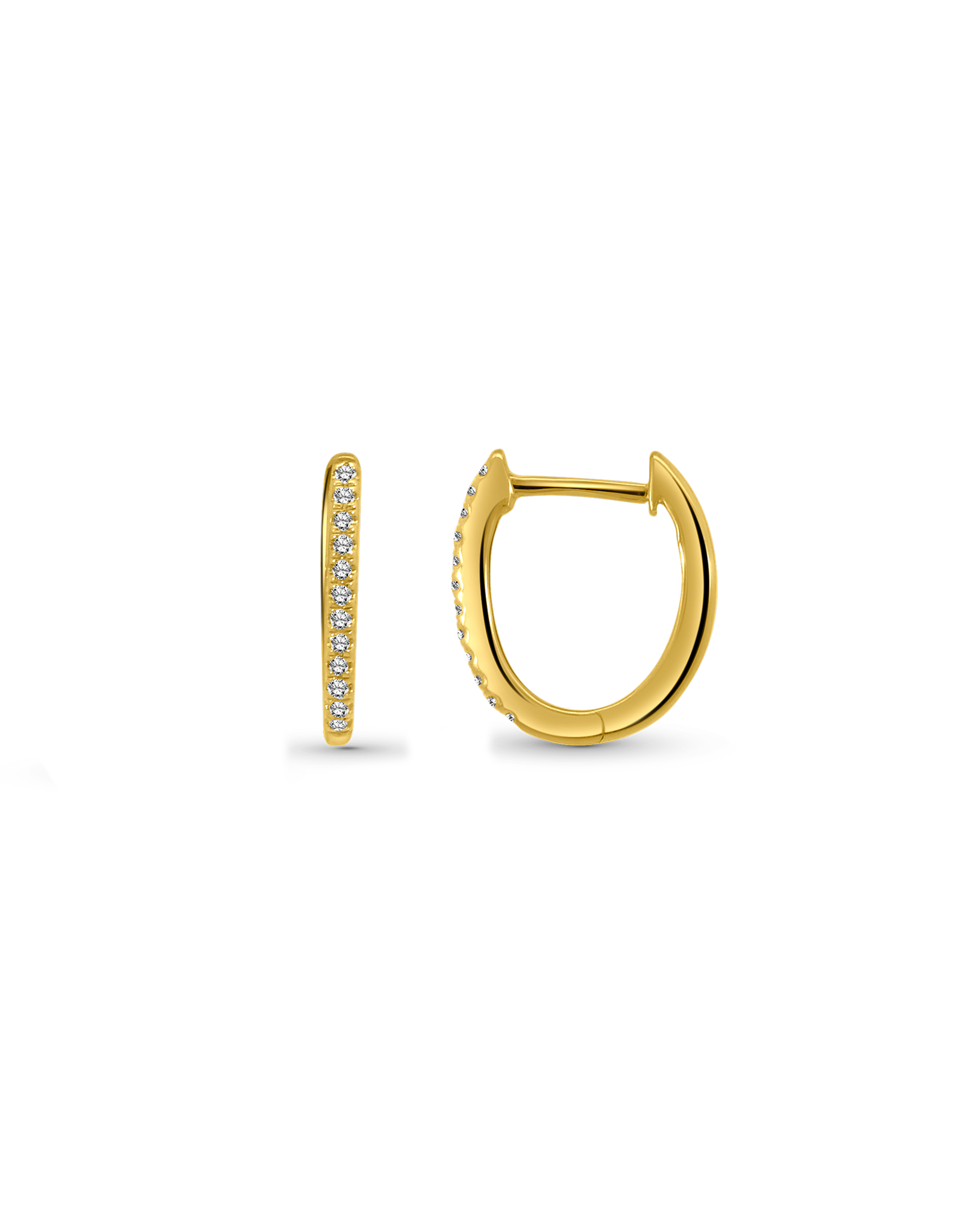 Classic Hoop Earrings .10 Carat TW Diamonds | 10kt Yellow Gold