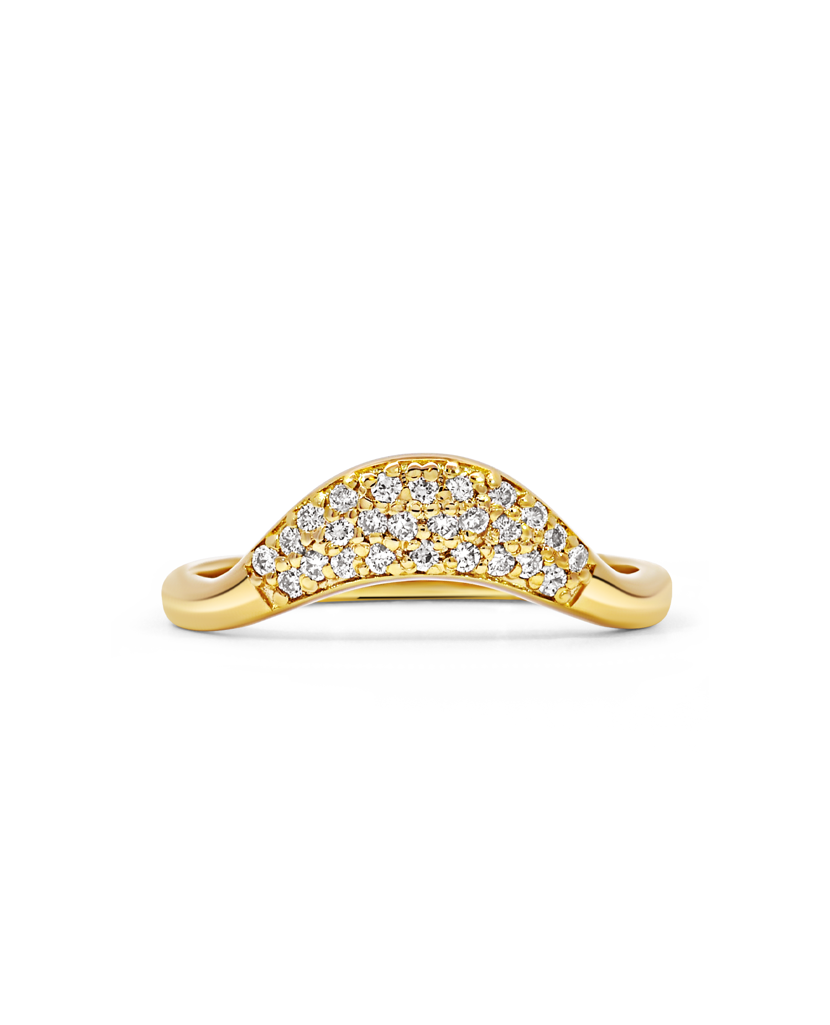 Curved Ring .18 Carat TW Diamond | 10kt Yellow Gold