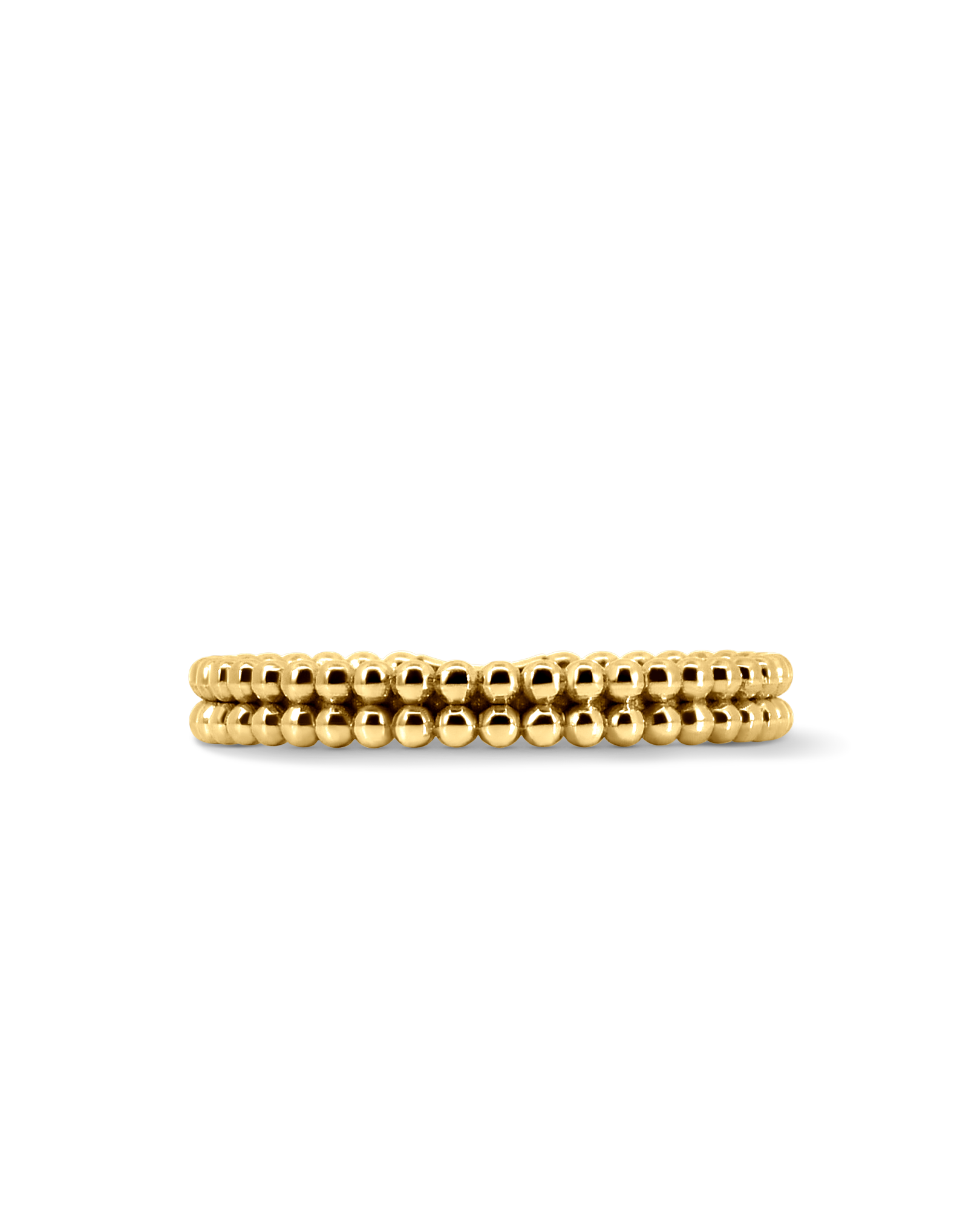 Double Beaded Stacking Ring | 10kt Yellow Gold