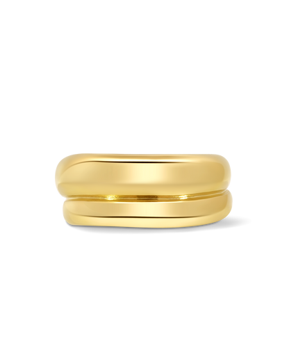 Double Row Wave Ring | 10kt Yellow Gold