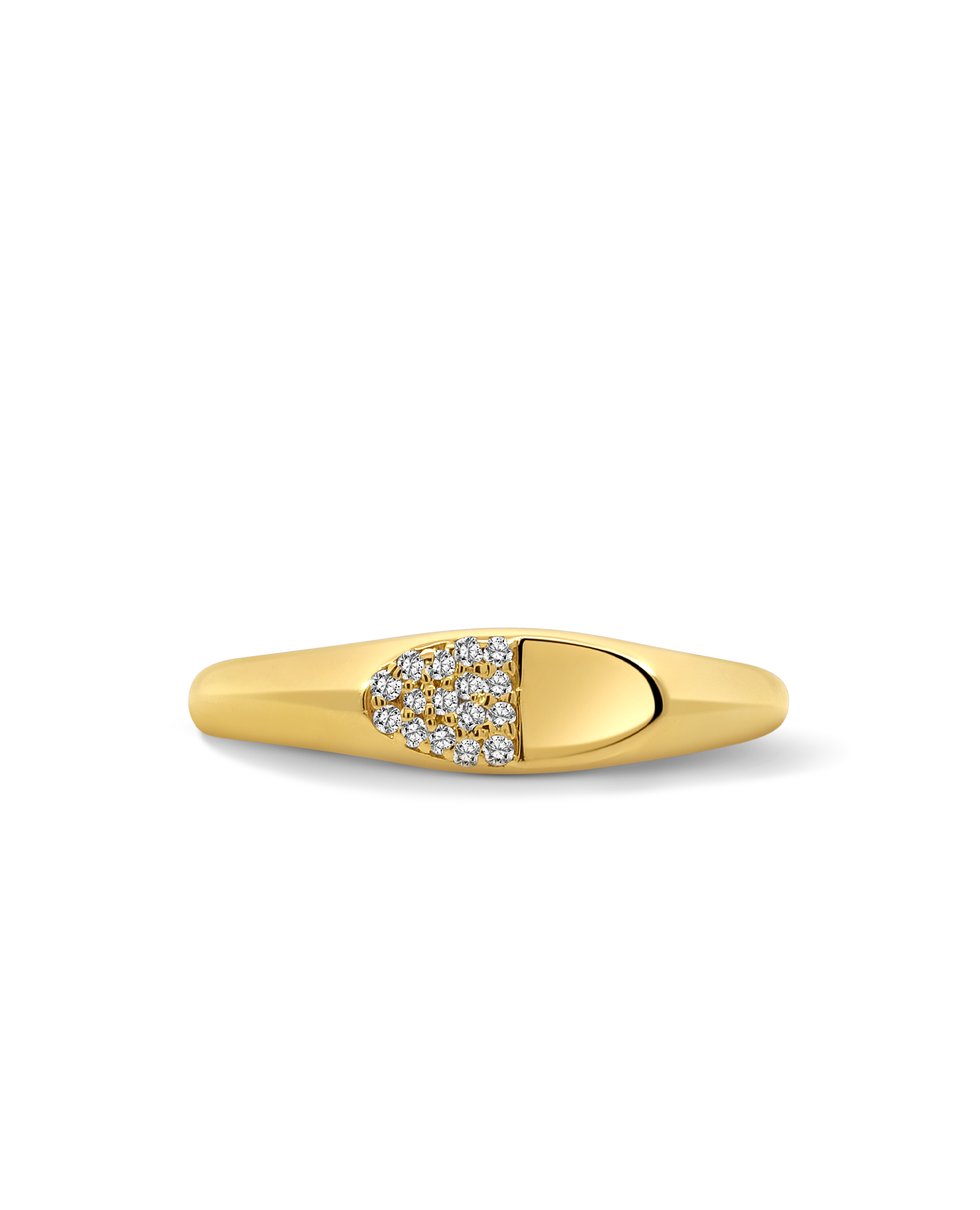 Duo Signet Ring .06 Carat TW Diamond | 10kt Yellow Gold