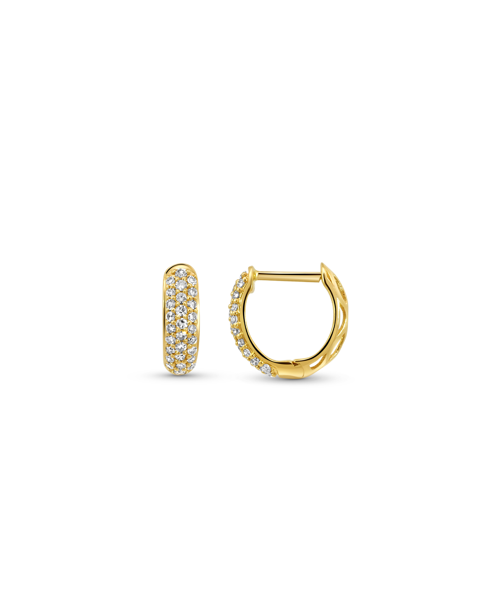 Mini Pave Earrings .25 Carat TW Diamonds | 14kt Yellow Gold