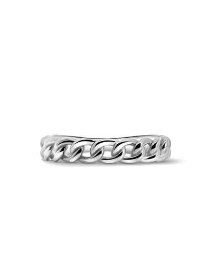 Petite Chain Link Ring | 10kt White Gold