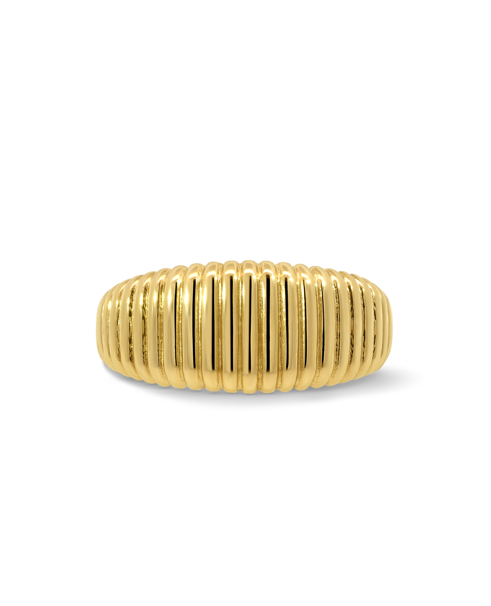 Ridged Dome Ring | 10kt Yellow Gold