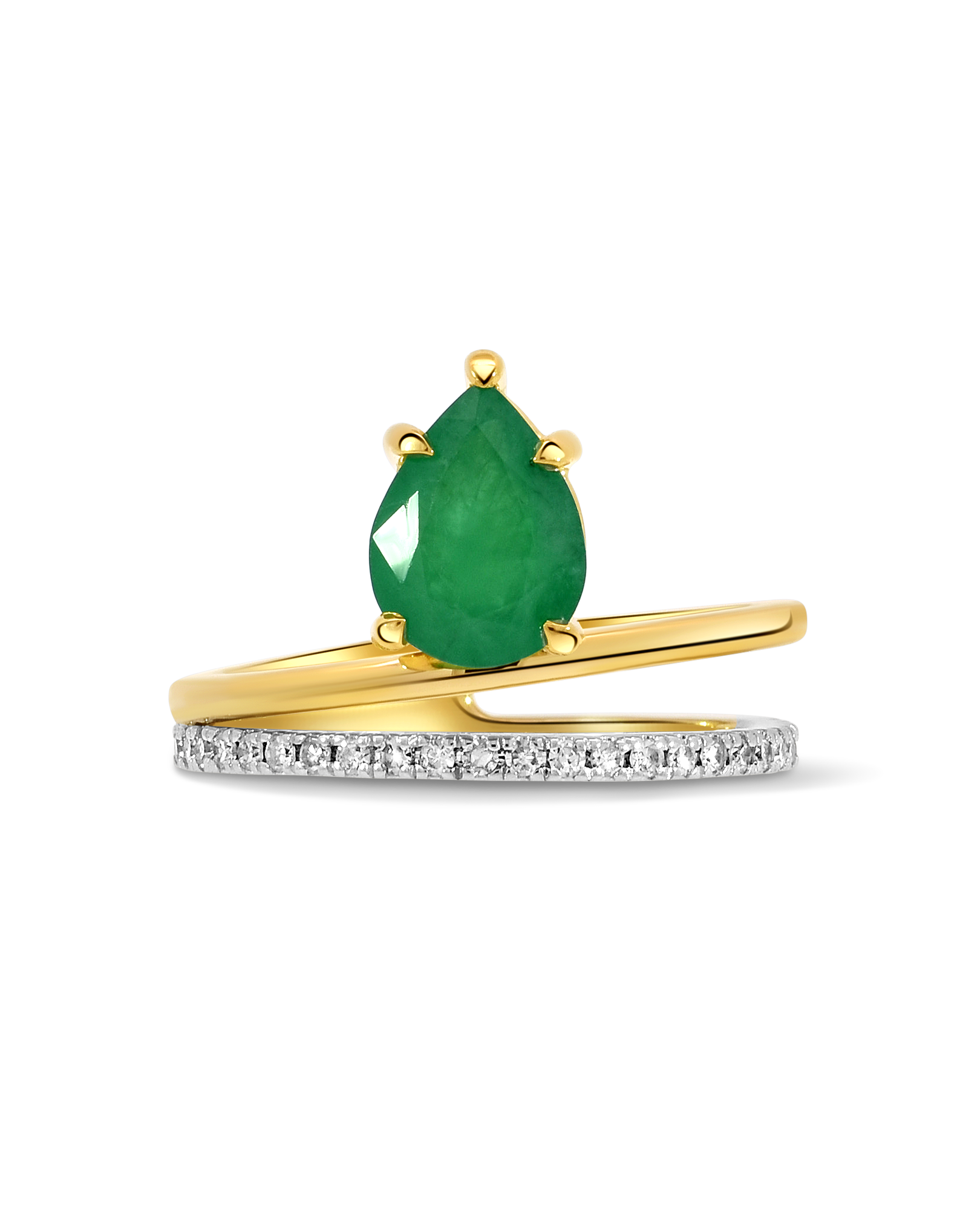 Emerald Ring & .20 Carat TW Diamond | 14kt Yellow Gold