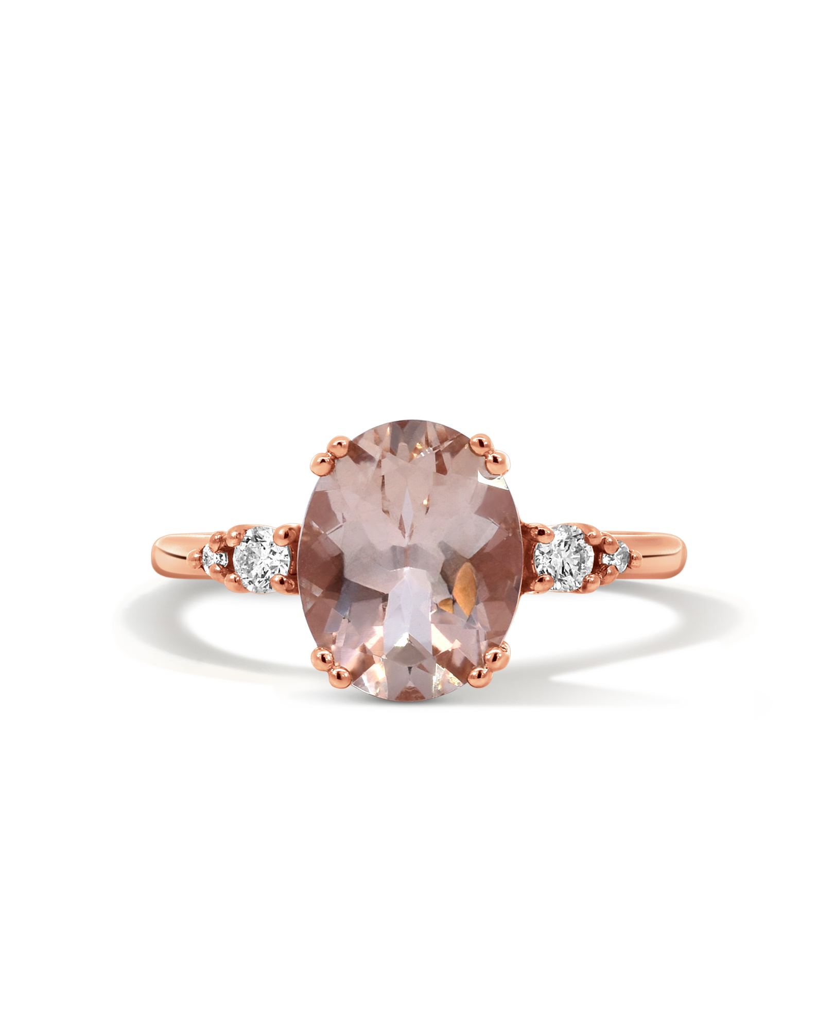 Morganite Ring & .15 Carat TW Diamond | 14kt Rose Gold