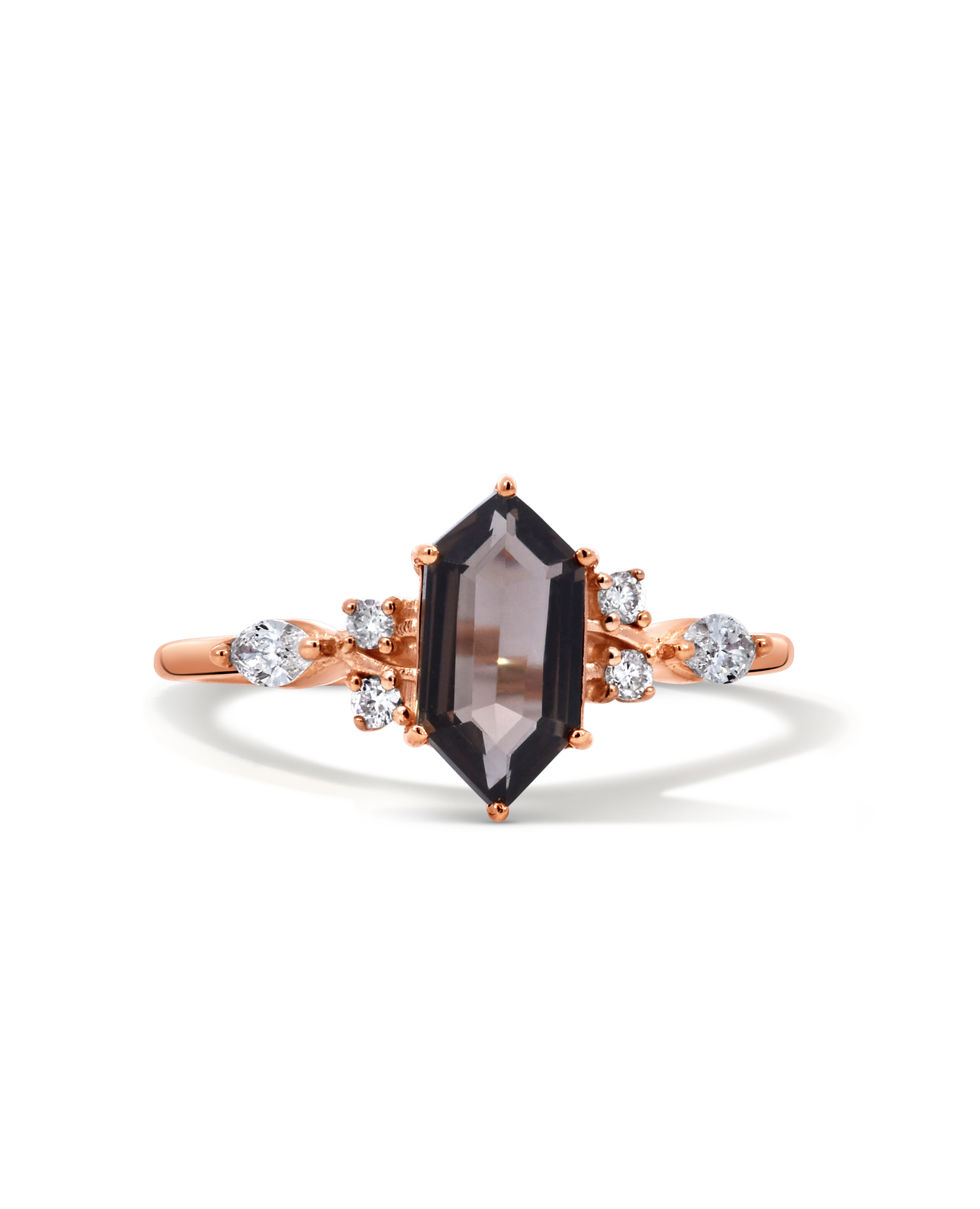 Smoky Quartz Ring & .32 Carat TW Diamond | 14kt Rose Gold