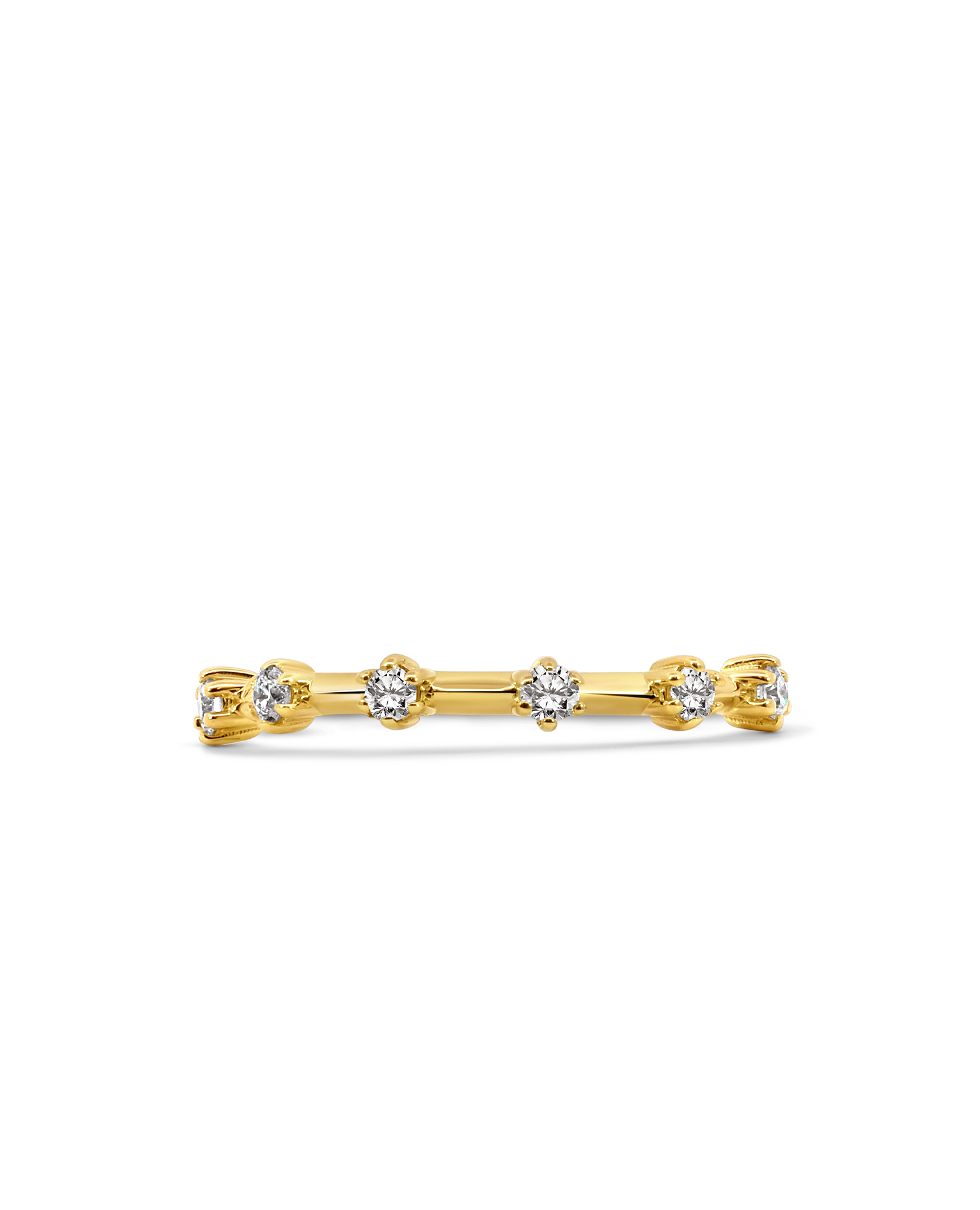 Station Ring .18 Carat TW Diamond | 10kt Yellow Gold