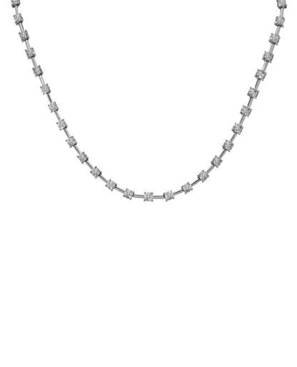 Station Tennis Necklace .50 Carat TW Diamond | 14kt White Gold