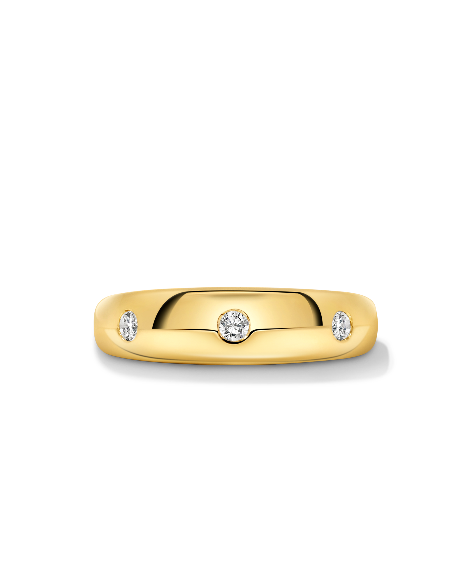 Trio Dome Ring .12 Carat TW Diamond | 10kt Yellow Gold