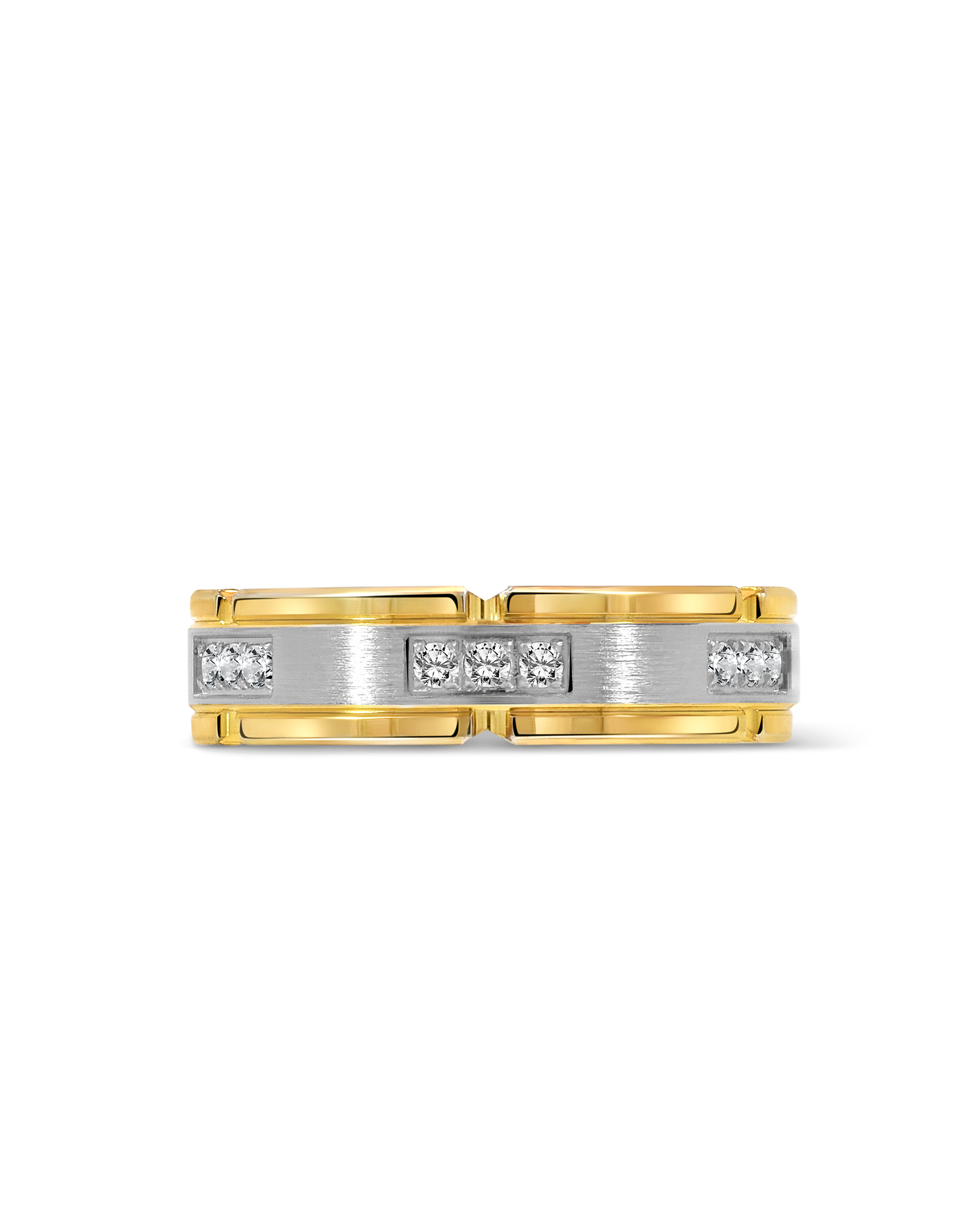 Wedding band .36 Carat TW Diamond | 14kt White & Yellow Gold