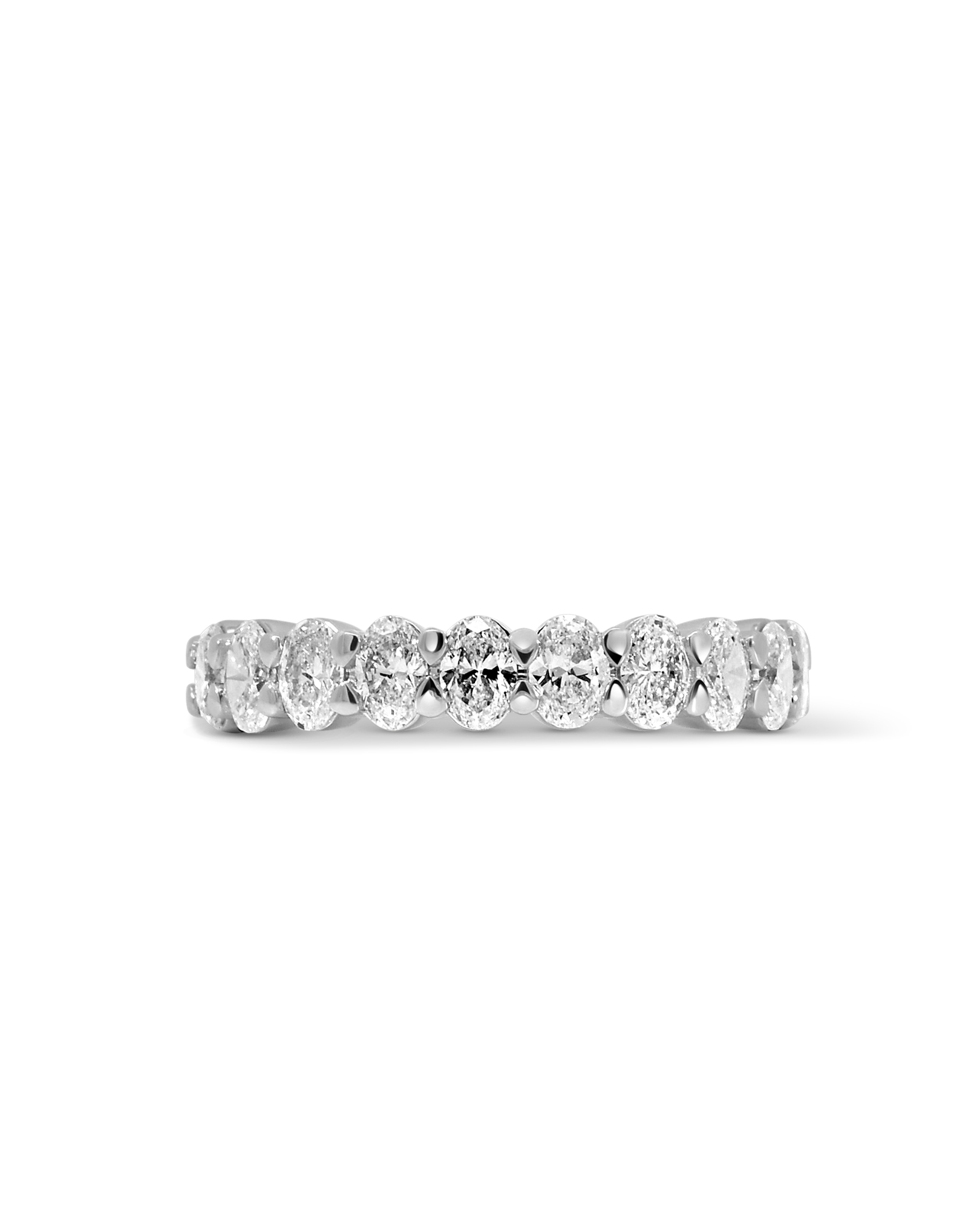 Wedding band 1.50 Carat TW Oval Diamond | 14kt White Gold