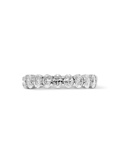 Wedding band 1.50 Carat TW Oval Diamond | 14kt White Gold