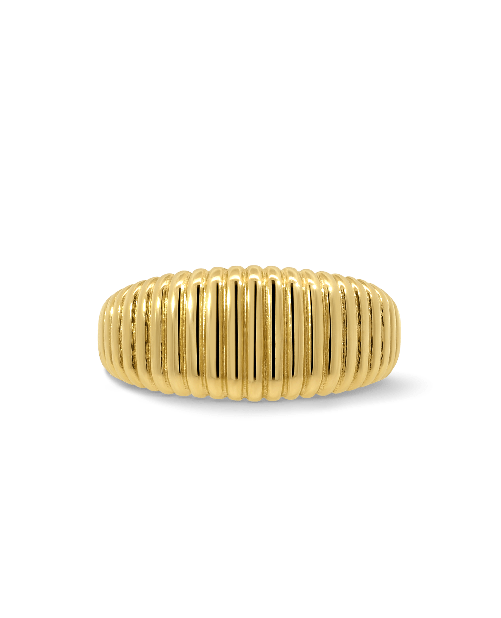 Ridged Dome Ring | 10kt Yellow Gold